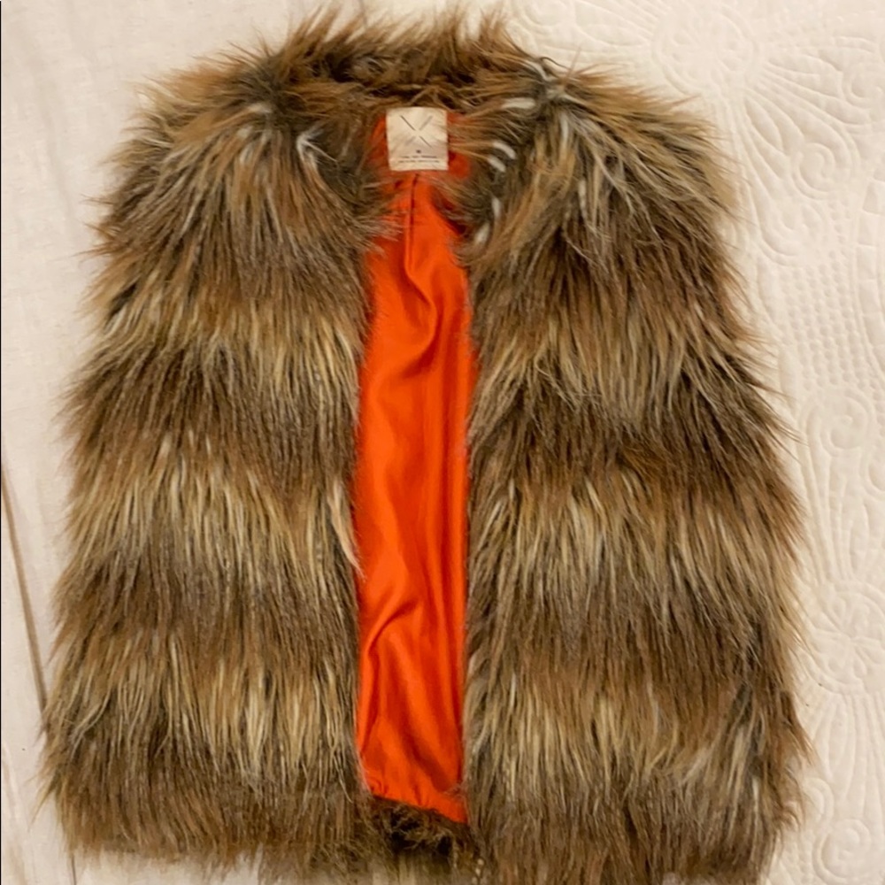 Urban outfitters brown faux fur vest